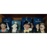 Collection of 4 Royal Doulton character jugs includes little Meister's museum piece & Bonnie