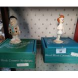 Beswick figures Fred Flintstone and Wilma with boxes