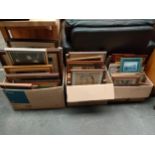 3 Large boxes of art works etc