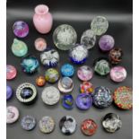 A Quantity of mixed art glass paperweights to include Selkirk glass, Caithness, Edinburgh and