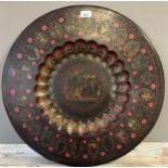 Antique Indian brass and engraved wall charger/ table top. [59cm in diameter]