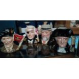 Collection of 4 Royal Doulton Toby includes Viscount Montgomery of Alamein, Nelson, Sir Henry
