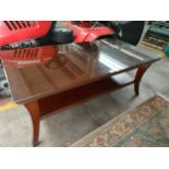 Mahogany coffee table with glass preserve