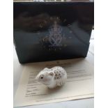 Limited edition collectors club Royal crown Derby River bank vole paperweight with stopper and box