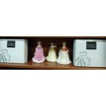 A Collection of 3 Royal Doulton lady figures includes Summer breeze , autumn stroll and spring time