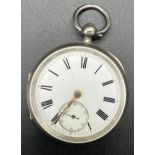 Antique London silver cased pocket watch, W. Lister & Sons [47668] Newcastle on Tyne makers. [5cm in