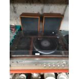 Pye vintage turntable together with speakers