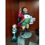 Royal Doulton figure town crier together with Royal Doulton Charles Dickens Hn 3448