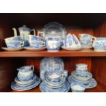 2 Shelves of Copeland Spode Blue and white ware