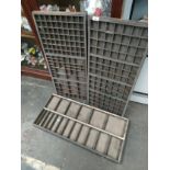 3 Antique printing letter trays/ drawers.