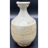 Antique Chinese Guan- type vase, with a greyish crackled celadon glaze, raised on a short foot. [