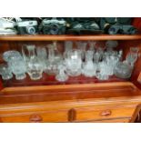 Shelf of crystal wares includes Glen eagles etc