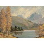 Oil on board 'Loch Earn and Ben Vorlich' Signed David Stratton Watt [62x80cm]