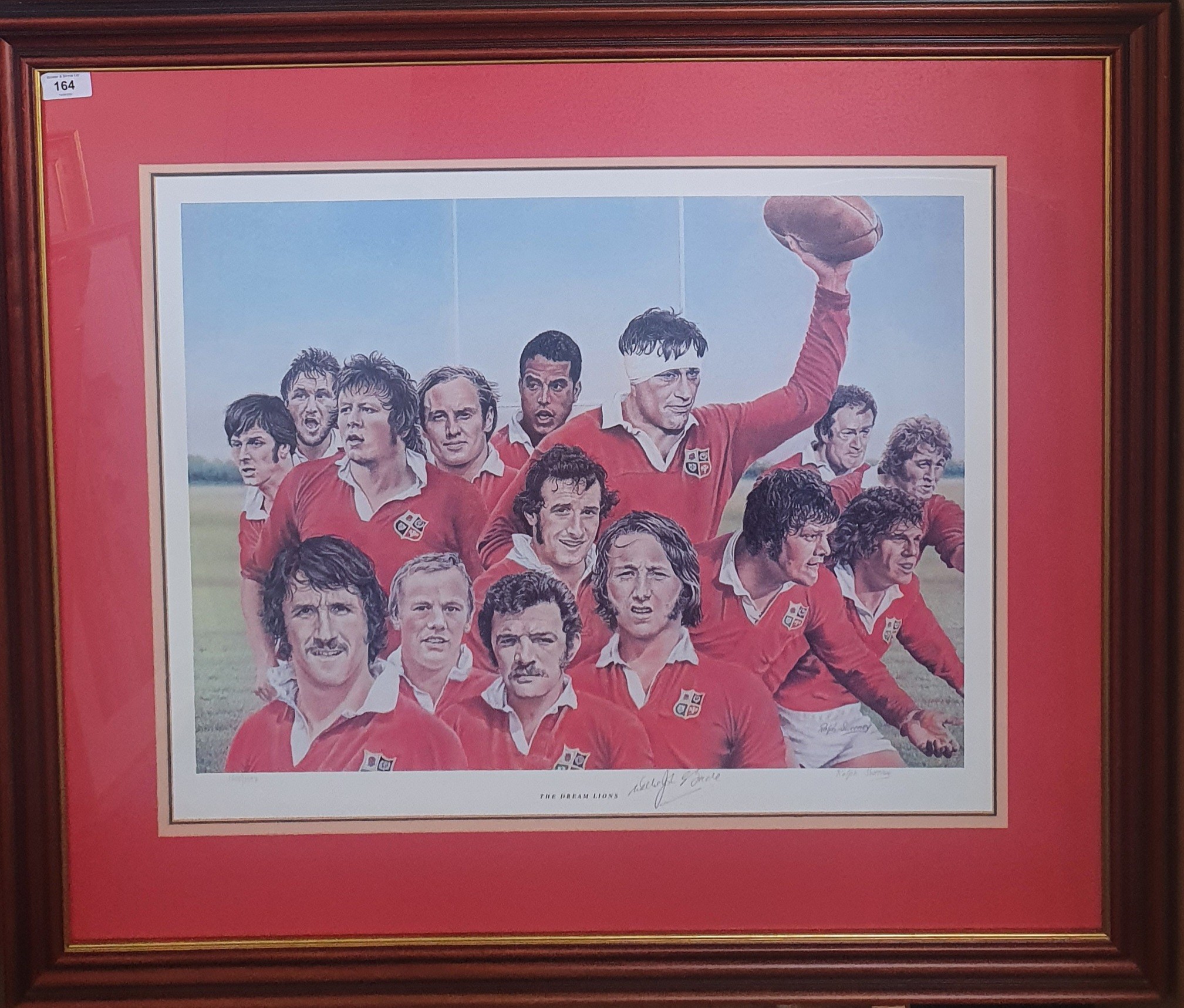 A limited edition print titled "The Dream Lions", by the artist Ralph Sweeney, numbered 58/1997,