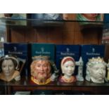 Collection of 4 Royal Doulton Toby jug to include King Arthur, Queen Victoria, Katherine Howard