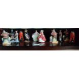 Collection of Royal Doulton miniature figures to include guy Fawkes, Falstaff etc