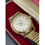 Vintage Jean Richard Geneve Automatic gents Wristwatch. Fitted with an elasticated strap. Gold