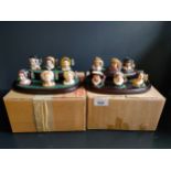 A Collection of Royal doulton miniature Toby jugs king Henry 6 wives on display stand together