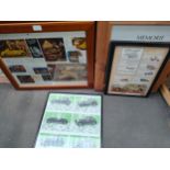 4 old car advertisements framed