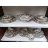 Selection of Johnson brothers Indian tree dinner ware