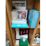 2 Shelves of boxed perfume sets etc