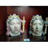 2 Royal Doulton queen Victoria Toby jugs in two colourations