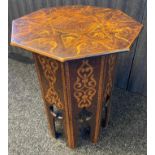 Late 19th/ early 20th century Arts and crafts era Liberty style Octagonal table. Poker work