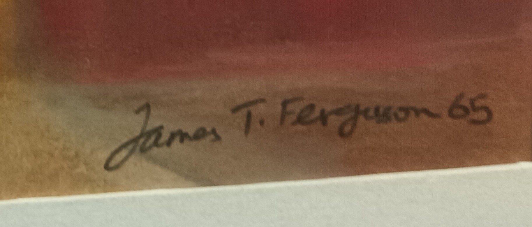 Mixed media depicting still life Signed James T Ferguson [41x38cm] - Image 3 of 3