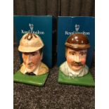 Royal doulton Sherlock Holmes and Dr Watson bookends with boxes