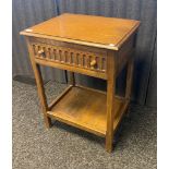 Oak side table with single under drawer. [75x56x43cm]