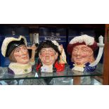 Three Royal Doulton character toby jugs to include Porthos, Town Crier and Dick Whittington-