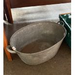 Vintage two handle metal basin