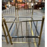 Antique Brass and cast iron single bed frame. [148x202x106cm] [Missing castor]