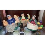 Three Royal Doulton character tea pots to include Old Salt, Long John Silver and old Balloon Seller.