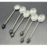 A Set of 6 Sheffield silver coffee bean spoons.