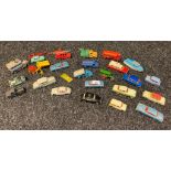 A Collection of Playworn Dinky & Corgi vehicles to include Ford consul, Bentley, austin1800,