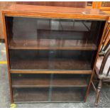 Vintage Gunn Nu- Clear four section barristers bookcase with sliding glass doors.