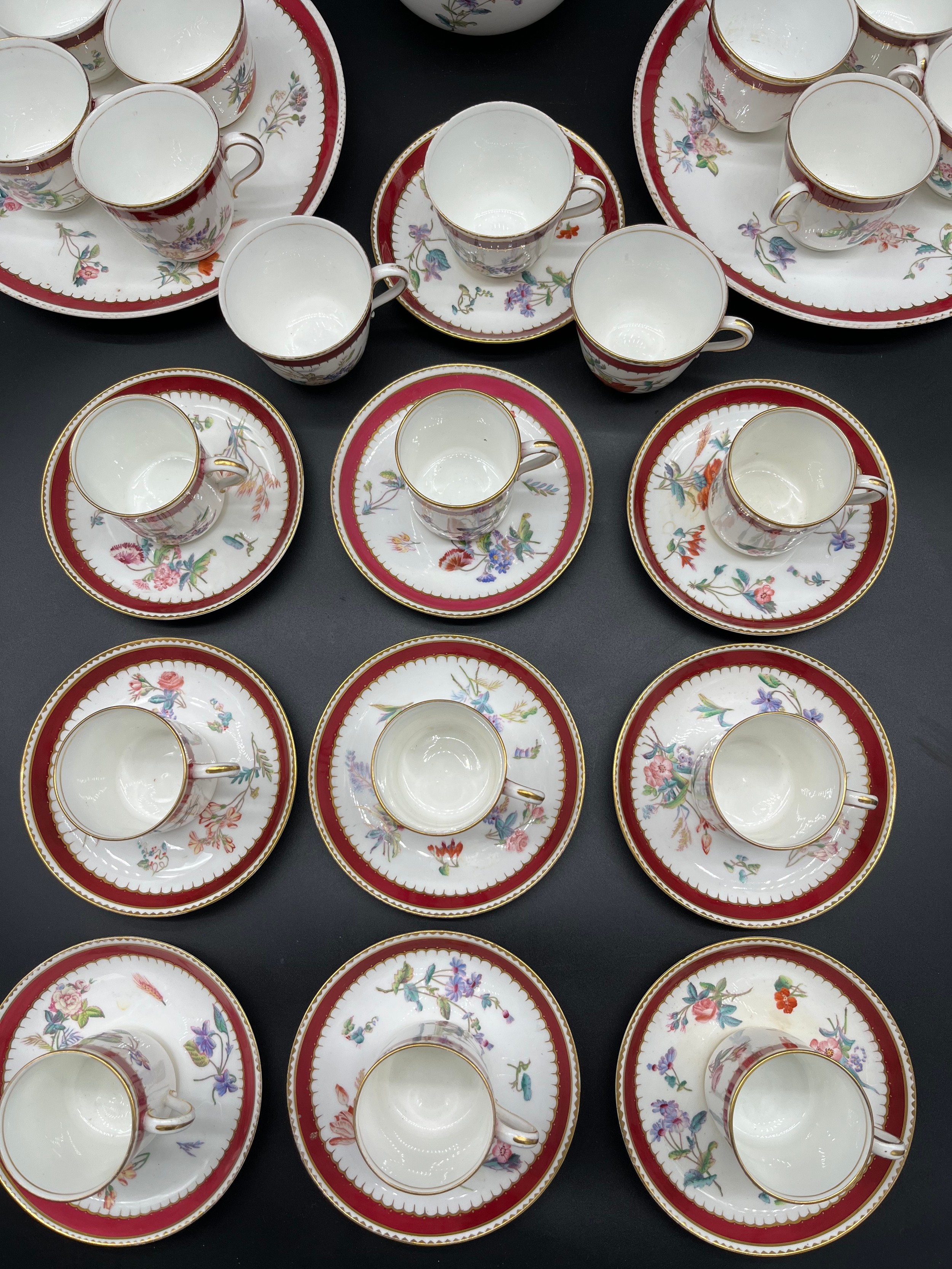 A 33 Piece Copeland floral design tea/ coffee set. - Image 7 of 8