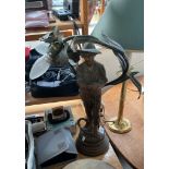 Grench Bronze figure table lamp.