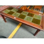 Mid century tiled topped coffee table