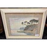 1945 original watercolour titled Loch Pool, Signed by the artist. possibly S J Birch. [35x42cm]