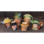 A Collection of Beswick Toby character jugs includes Scrouge , captain cuttle , sairley gamp and
