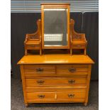 Victorian Dressing table with fitted mirror top. [162x106x50cm]