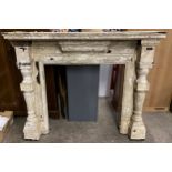 19th century solid wood [possibly Mahogany] fire surround.