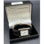 Vintage Gentleman's 1990's Beuche Girod 925 Sterling silver gilt wrist watch.
