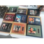 Lot of framed films and music cell pictures includes the Beatles, Moonraker, Dirty Dancing and The