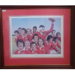 A limited edition print titled "The Dream Lions", by the artist Ralph Sweeney, numbered 58/1997,