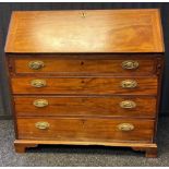 Georgian Four drawer writing bureau, interior section showing fitted drawers and pigeon holes with