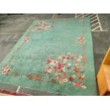 Large early woven sitting room rug .