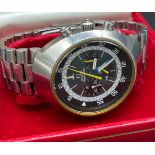 Omega- Flightmaster Gent's watch. Stainless steel body. 1970's. Comes with Omega Box. In a working